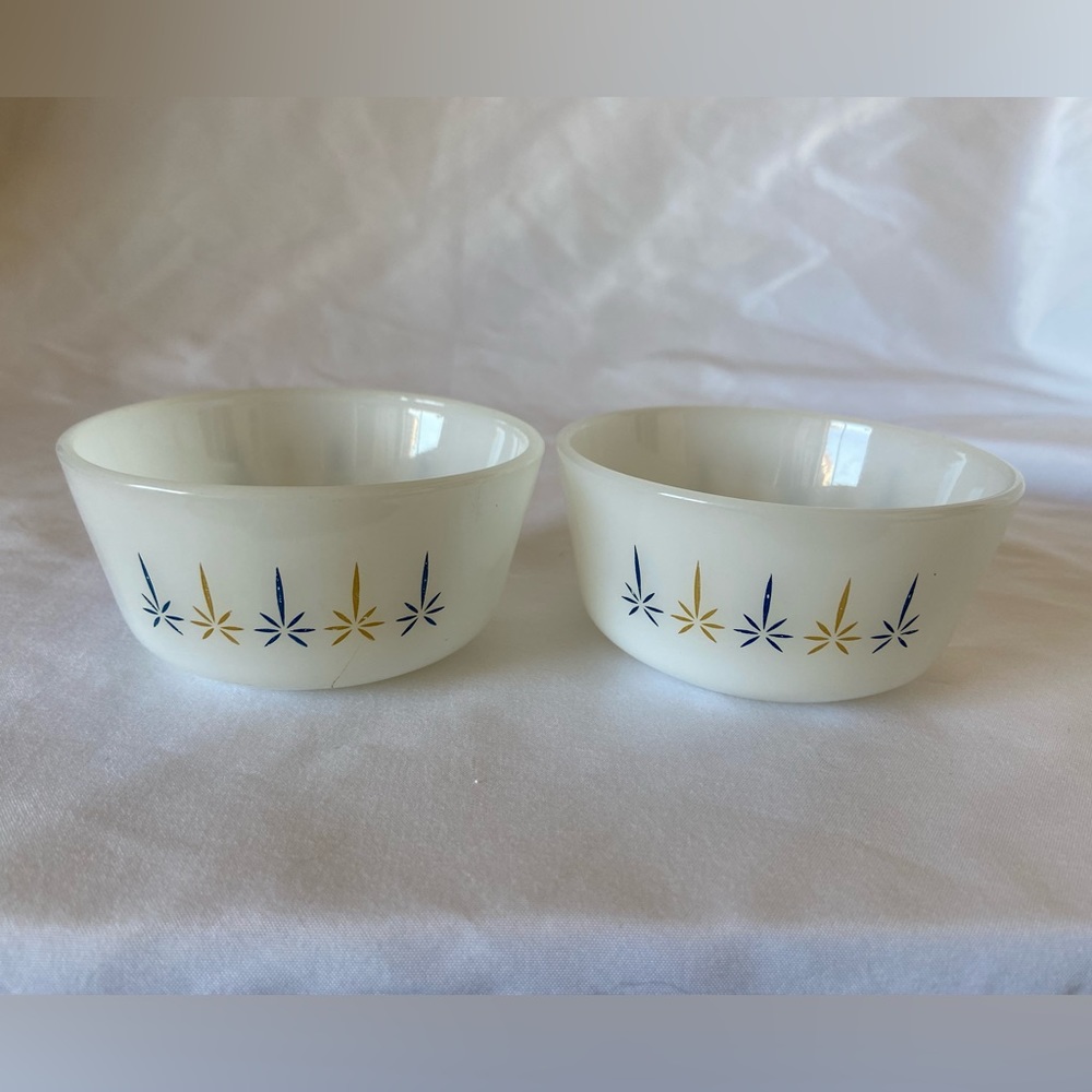 (2) Vintage Fireking custard bowls